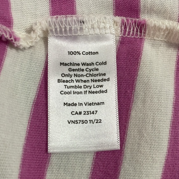 Talbots Tie Front Tee, Orchid Stripe, Xl - Picture 5 of 5